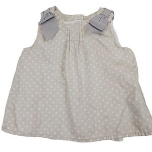 Janie & Jack Baby Girl 6-12 M Ruffled Dress Polka Dot Bows Summer Cute Formal
